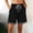 Black, variant on Women Summer Lace Open Pockets Shorts Women Summer Fashion Casual Solid Color Lace Open Bottom Pockets Shorts Army Green S