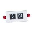 thumbnail image 3 of Reloj de mesa con tapa automática, pantalla digital, artesanía, regalo novedoso para inauguración de la casa, adorno Rojo blanco, 3 of 9