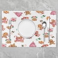thumbnail image 2 of Cute Gingerbread Christmas Place Mats Set of 4,Gingerbread House Table Mats Merry Christmas Placematscandy Cane Xmas Decorations Place Mat Oil Proof Washable, 2 of 4