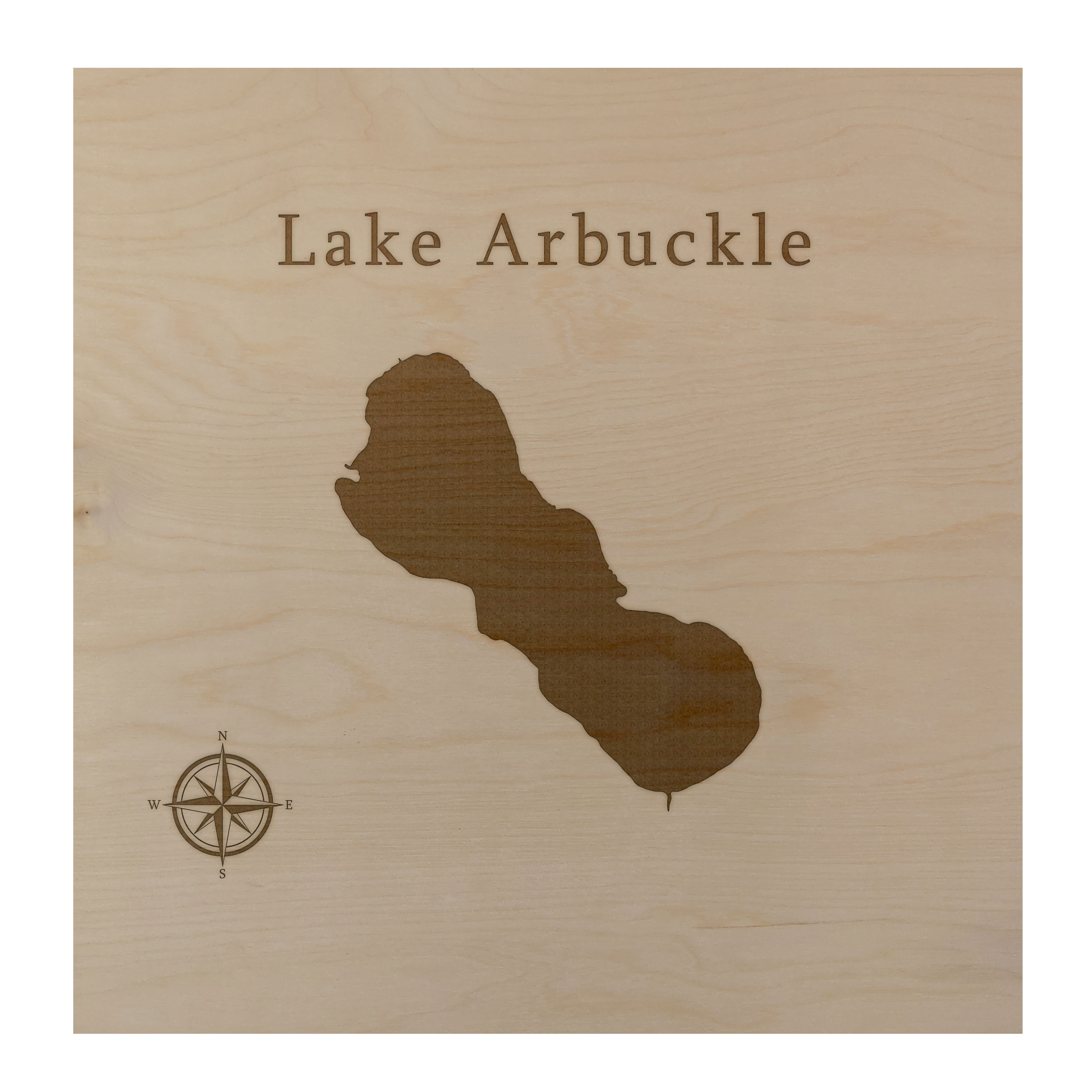 Lake Arbuckle Map 24x24" Wood Wall Art Office Decor Gift Engraved