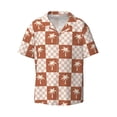 thumbnail image 3 of Goofa Brown Palms Printed Men's Casual Short-sleeved Shirt,Lightweight Breathable Button-down,Summer Casual men's top,Versatile Fashion shirt-X-Large, 3 of 7