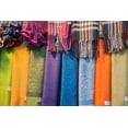 thumbnail image 2 of Eggers, Julie 14x11 Black Ornate Wood Framed with Double Matting Museum Art Print Titled - Italy-Venice Colorful scarfs on display and for sale along the streets of Venice, 2 of 4