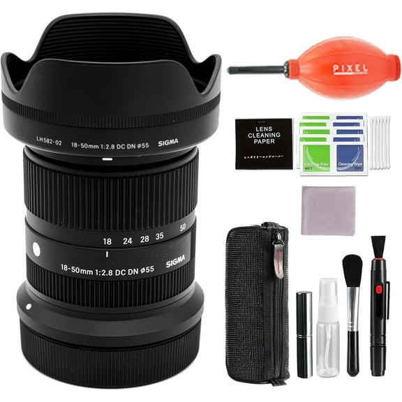 Sigma 18-50mm f/2.8 DC DN Contemporary Lens for Canon RF Mount with Pixel Advanced Accessory and Travel Bundle | 3-Year Extended Warranty | 18-50mm Canon Lens
