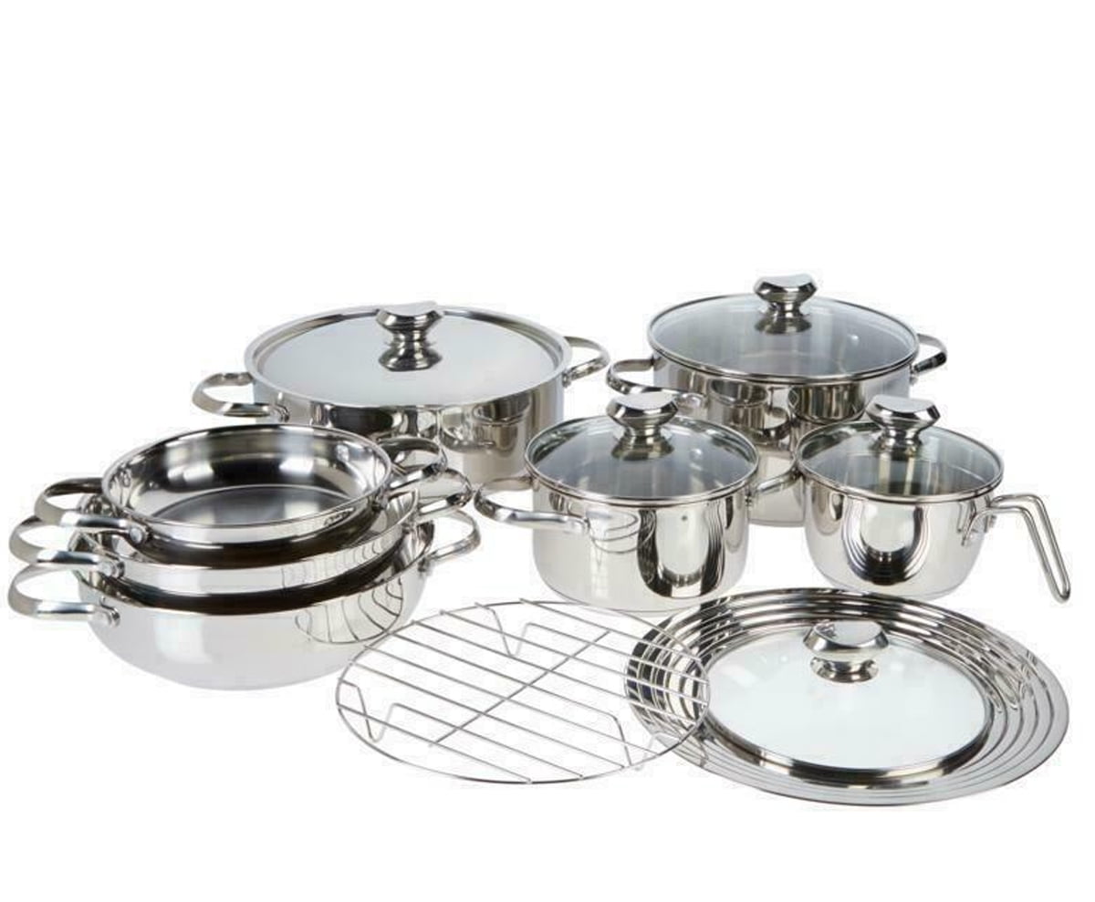 Wolfgang Puck 13piece Stainless Steel Cookware Set Safe For All