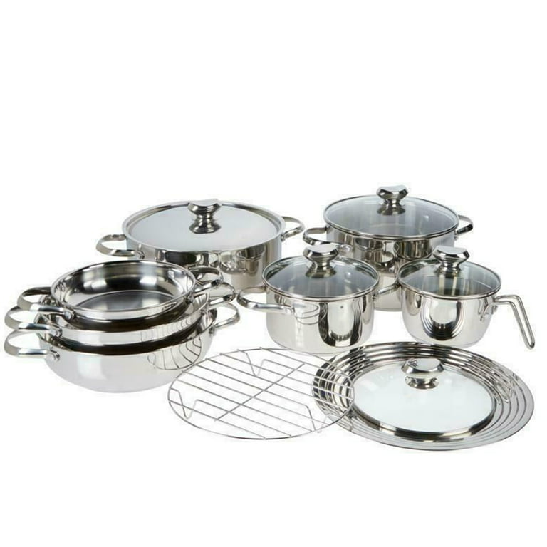 Wolfgang Puck 13-piece Stainless Steel Cookware Set Safe For All Surfaces 