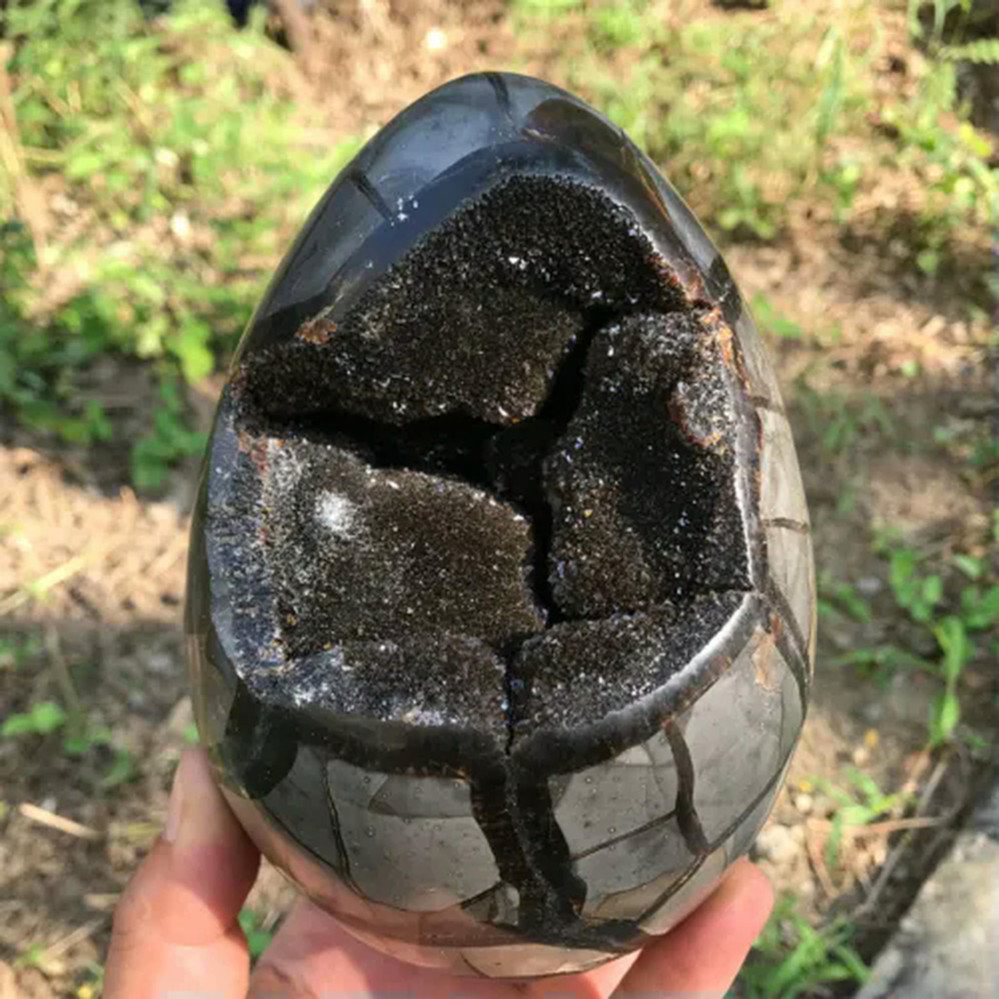 EOEMY Natural Dragon Septarian Geode Quartz Egg Cluster Crystal Healing Reiki Random-1-2Kg-1Pc