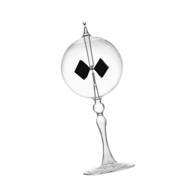 Ruiboury Solar Crookes Radiometer Glass Desktop Ornament for Clear Entrance Shelf Bookshelf Clear 9x21 cm