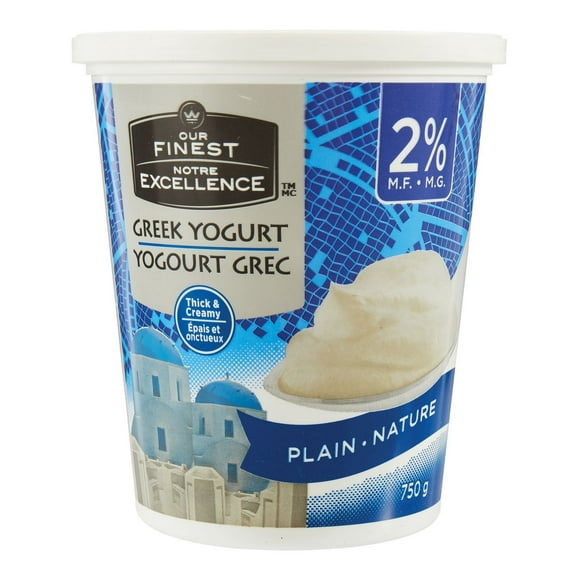 Our Finest Plain 2% M.F. Greek Yogurt, 750 g