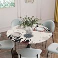 thumbnail image 5 of Black Cat Round Tablecloth for 55-60 Inch Tables, Fitted Table Cover with Elastic Edge, Cartoon Modern Art Waterproof Outdoor Table Cloth Protector for Patio Garden Dinner Picnic, 5 of 9