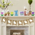 1 Pieces Easter Bunny Table Wooden Sign Wooden Tulips Tiered Tray Decor