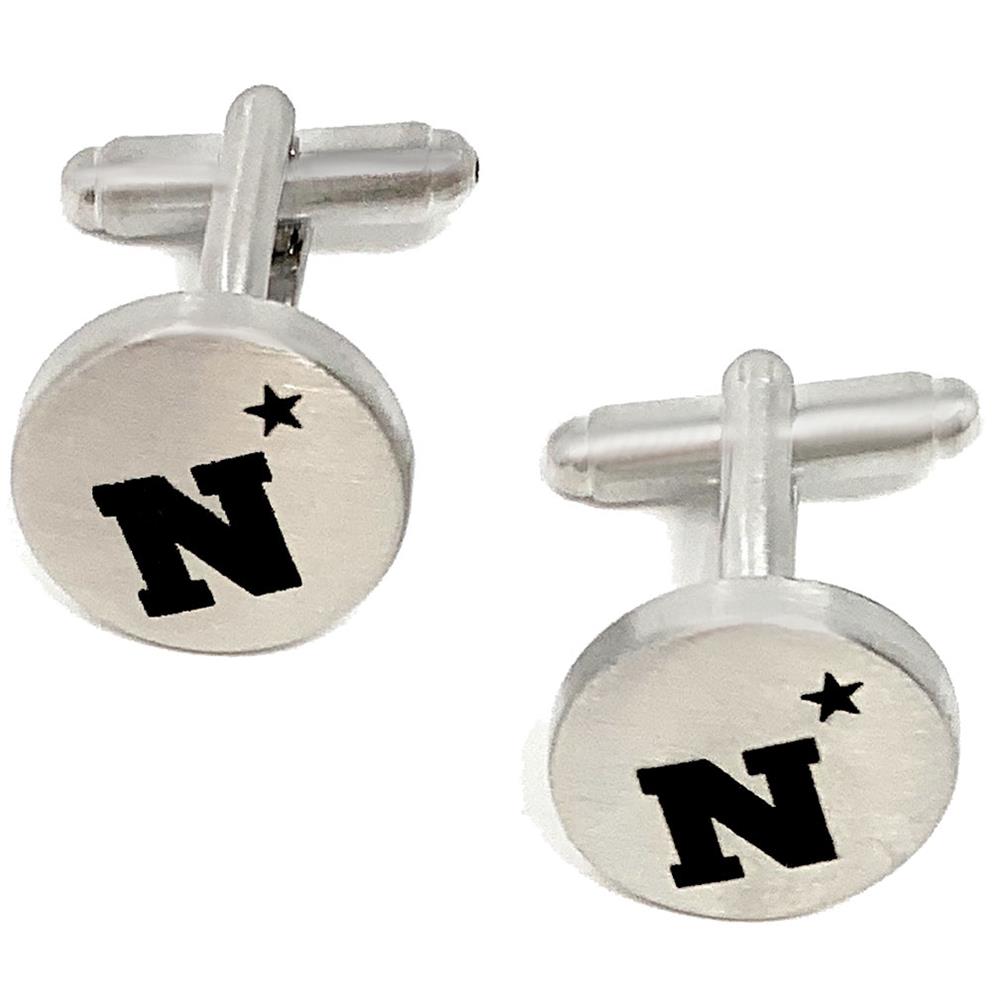 Laser Engraved Gifts Naval Academy Navy Cuff Links Silver Cufflink Set