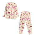 thumbnail image 5 of DISNIMO Butterfly Cherry Printed Womens Long Pajama Sets Long Sleeve Sleepwear Nightwear Pjs with Long Pants Casual V Neck Ladies Lounge Sets, 5 of 7