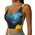 thumbnail image 2 of Honeii Stylish Yellow Dog Patten Workout Crop Tank Top for Women Yoga Tank Tops Athletic Sports Shirts Exercise Undershirts,Sports Bra,Sports vest-Medium, 2 of 8