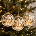 thumbnail image 4 of Glowing Christmas Story Ornament, Light-Up Mini Holiday Scene in Clear Acrylic Ball, Santa Claus Design for Christmas Tree Hanging Holiday Decor, 3.15 Inch, 4 of 6