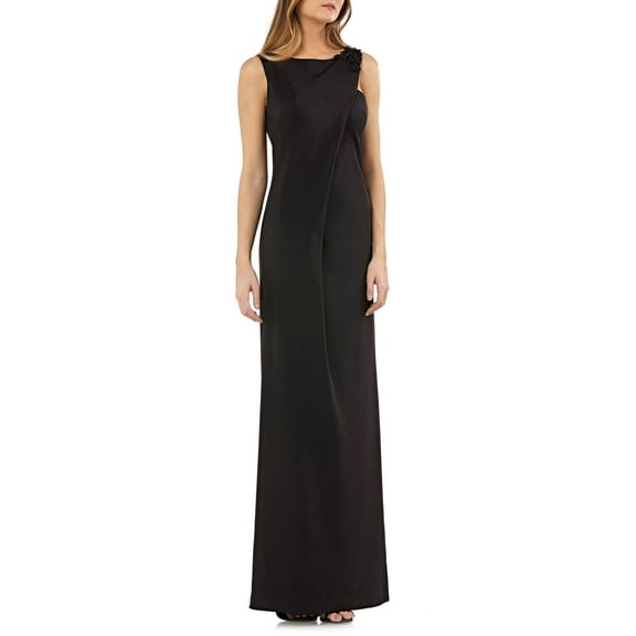 Kay Unger Women's Sleeveless Stretch Crepe Gown Dress, Size 2 - Black