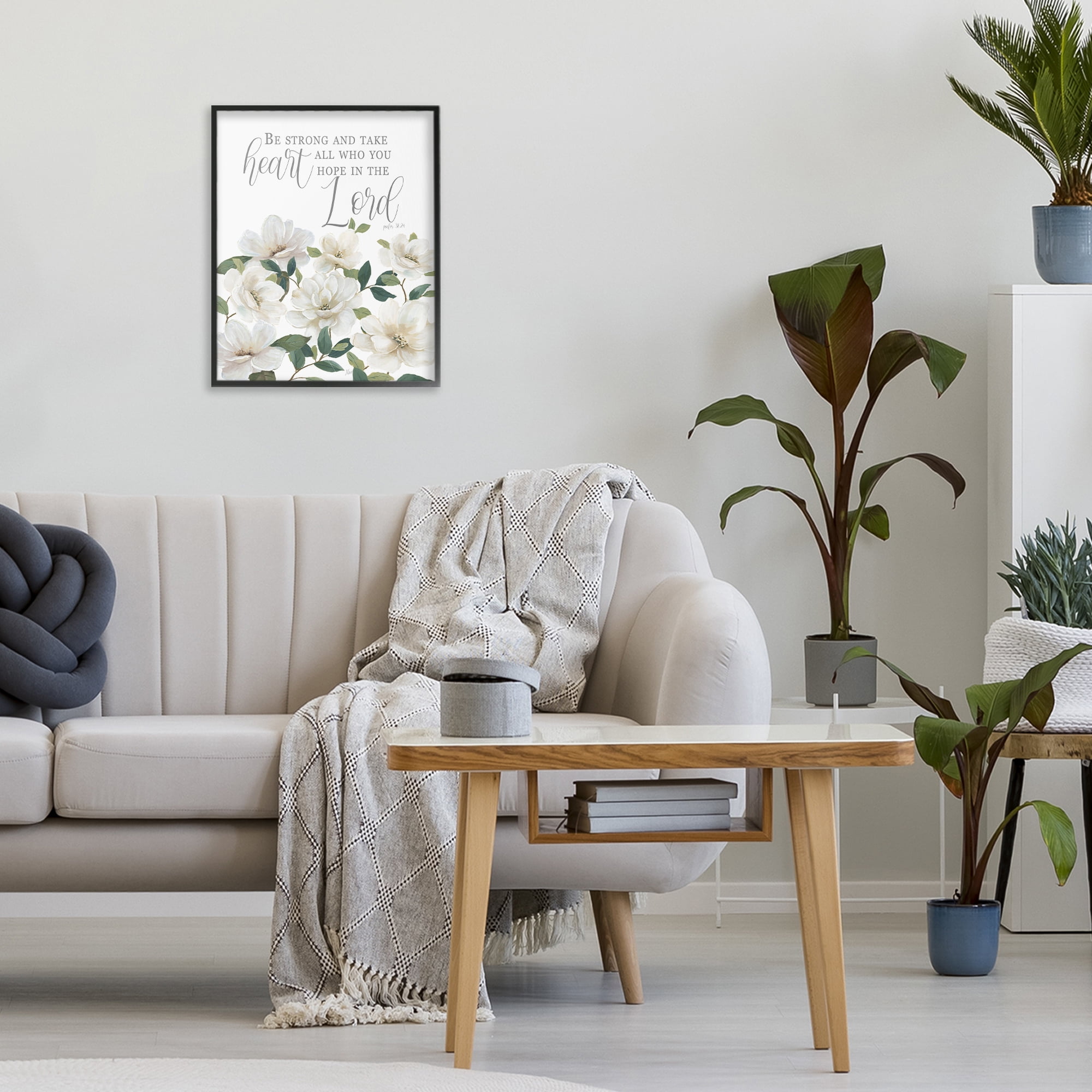 Stupell Industries Be Strong And Take Heart Black Framed Giclee Art, design by Nan