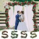 thumbnail image 1 of Enredaderas de flores artificiales para San Valentín - 78,7" hojas falsas rojas, blancas, rosas y naranjas para decoración de arcos de boda, pared y fiestas, 1 of 6