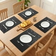 thumbnail image 3 of Farmhouse Placemats Set of 8 Woven Placemats for Dining Table Decor Indoor Washable Kitchen Table Mat Black 17.7*11.8inch, 3 of 6