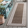 thumbnail image 2 of SAFAVIEH Cabana Rado Bordered Indoor/Outdoor Runner Rug, Brown/Ivory, 2'2" x 8', 2 of 16