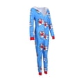 thumbnail image 2 of Pyjama Femme Imprimé de Noël Combinaison à Capuche en Flanelle avec Fermeture Éclair, 2 of 7