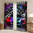 thumbnail image 2 of jejeloiu Extreme Speed Game Black Out Curtains,Racing Car Gaming Curtains Pack of 2 (42x63 Each),Colorful Gradient Effect Bedroom Curtains For Teens,Super Cozy Room Decor, 2 of 6
