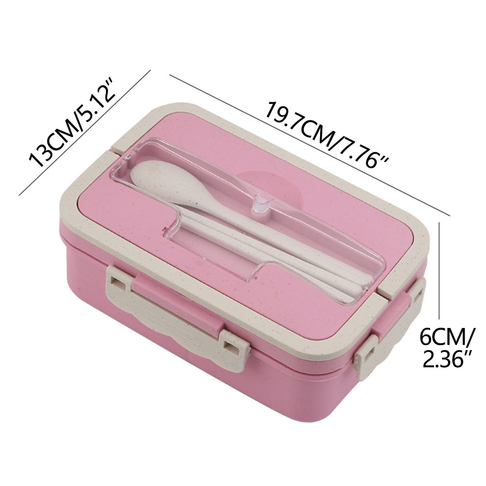 1400ML Compartment Lunch Box Plastic Double Layer Food Storage Containers  Reusable Lunch Containers With Utensil for School Kids