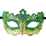 Mardi Gras Glitter Green Mask, for Adults, by Way To Celebrate