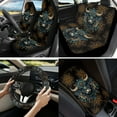 thumbnail image 2 of Yuyamidu Boho Dahlia Car Seat Cover Set Highland Cow Steering Wheel Cover Seat Belt Strap Auto Armrest Cover Cup Holder Lip Gloss Bag Keychain, 13 PCS Set, 2 of 6