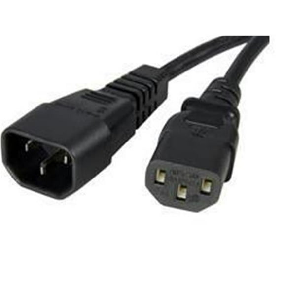 StarTech  1ft Power Cord Extension C14 to C13 - Black - 1ft