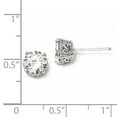thumbnail image 2 of Sterling Silver 6.5mm Cubic Zirconia Stud Earrings, 2 of 6