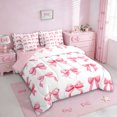 thumbnail image 2 of Erosebridal Pink Bowknot 7-Piece Twin Bedding Sets,Girls Cute Coquette Bowtie Bedding Comforter Set For Kids,Reversible pink, 2 of 7