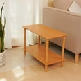 thumbnail image 4 of Mesa auxiliar de 2 niveles, mesa auxiliar de café, mesita de noche con diseño abierto, patrón de grano de madera, decoración del hogar, 4 of 8
