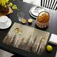 thumbnail image 3 of Brown Forest Placemats Set of 4, Vintage Tree Farmhouse Botanical Placemats for Dining Table, Place Mats for Kitchen Tabletop, Waterproof Wipeable Dining Table Mats Set, 3 of 9