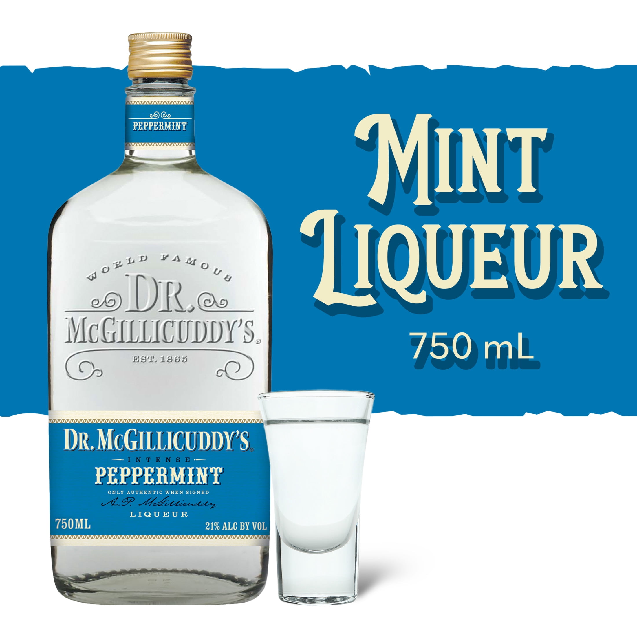 Dr. McGillicuddy's Peppermint Liqueur, 750ml Liquor, 21% Alcohol