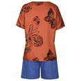 thumbnail image 5 of Aoujea 2 Piece Outfits for Women Plus Size 2PC Women Casual Summer Sports Suit Round Neck Print Short Sleeve Solid Shorts Set Two Piece Summer Sets, 5 of 8