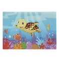 thumbnail image 1 of Turtle Cutting Board, Funny Style Underwater Sea Animals Turtle and Fish Pattern, Decorative Tempered Glass Cutting and Serving Board, Large Size, Multicolor, by Ambesonne, 1 of 1