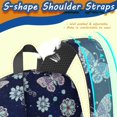 thumbnail image 5 of Butterfly and Jewel Blue Pattern 17" School Backpacks for Teens,Waterproof Oxford Fabric,S-Shape Padded Straps for School,Travel,Hiking,Camping, 5 of 6