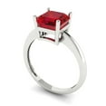thumbnail image 2 of 2 ct Asscher Cut Simulated Ruby Solitaire Engagement Ring for Women in 18K White Gold, 2 of 5