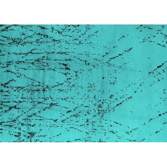 Ahgly Company Indoor Rectangle Solid Turquoise Blue Modern Area Rugs, 8' x 12'
