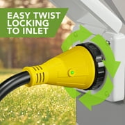 Leisure RV Trailer dogbone power cord plug adapter 30 amp male to 50 amp female locking connector