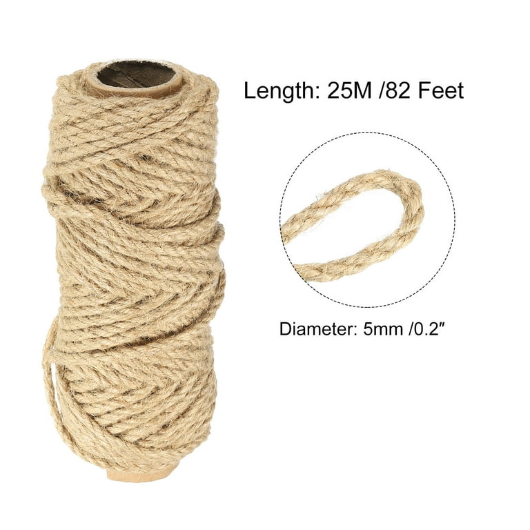 Uxcell Jute Twine 5mm, 82 Feet Long Brown Twine Rope for DIY Subjects, Women's, Size: 5MMx25M