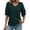 Dark Green, variant on Womens V Neck Loose Fit T Shirt Double Layer Flounce Short Sleeve Top