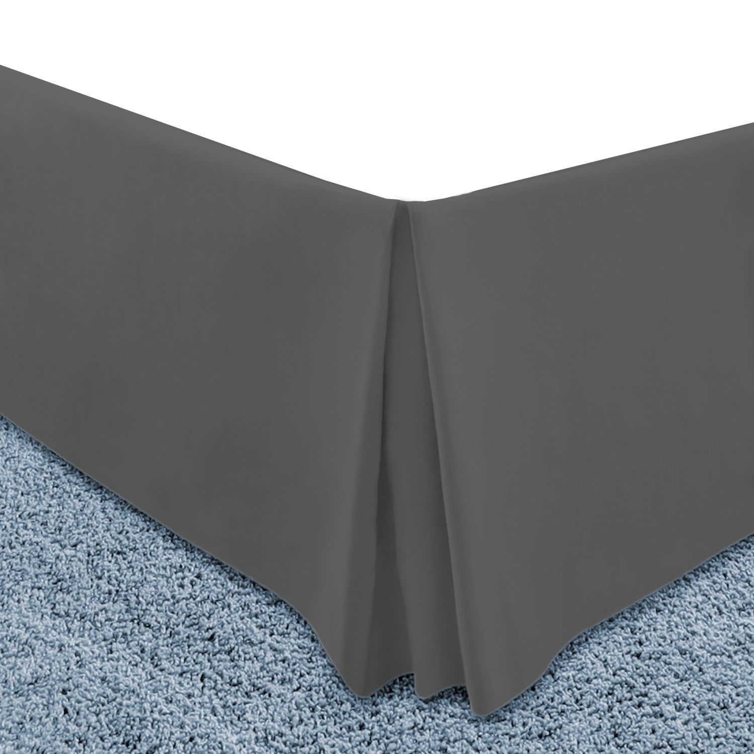 Lux Decor Collection Bed Skirt Queen Grey Long Staple Fiber Durable