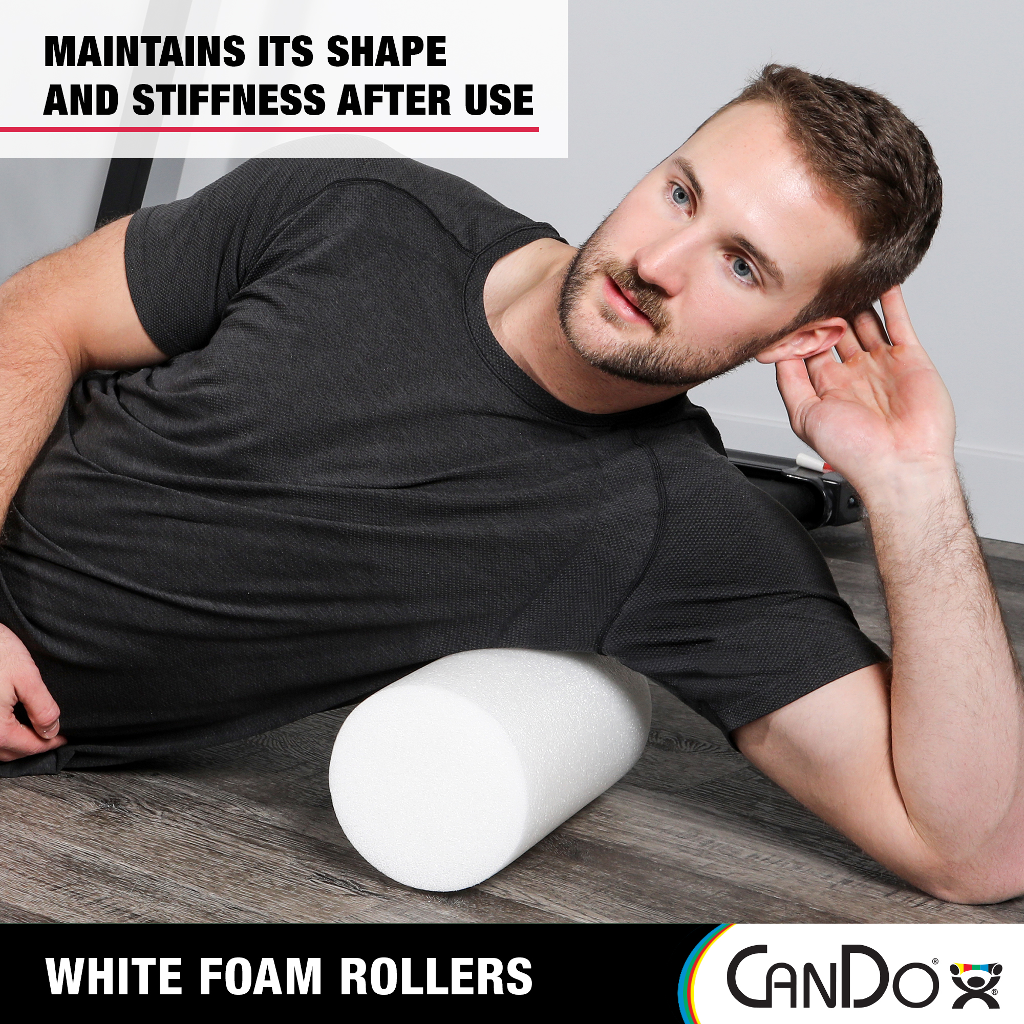 CanDo White PE Foam Rollers for Exercise, Finess, Muscle Restoration, Massage Therapy, Sport Recovery and Physical Therapy for Home, Clinics, Professional Therapy Round 6" x 36" - image 5 of 6