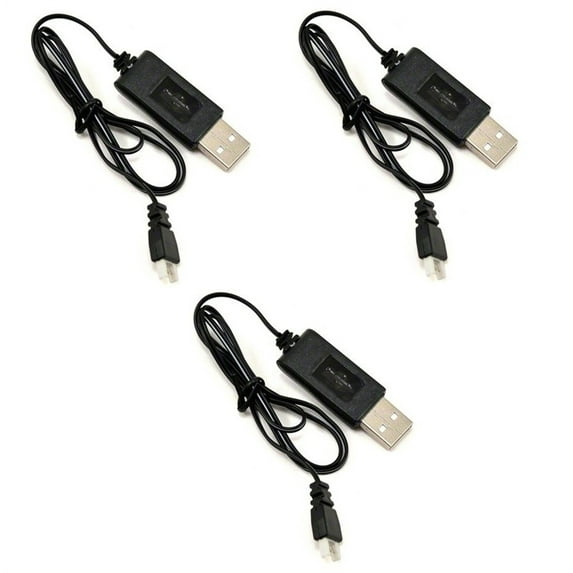 HobbyFlip 3.7V USB Battery Charger any mAh Auto Shut Off w LED H107-06 Compatible with Dromida Kodo 3 Pack