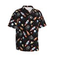 thumbnail image 2 of Fotbe Space Rocket Hawaiian Shirt for Men Unisex Summer Beach Casual Short Sleeve Cotton Linen Button Down Shirts-Small, 2 of 9