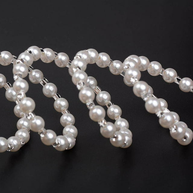 Femmes Chic Perle Strass Stretch Stretch Bracelet Mariage Nuptiale pour Mariage Mariage Bal 5 Rangée
