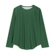 thumbnail image 4 of Holzkary Workout Tops for Women Crewneck Yoga Shirts Lightweight Athletic Gym Running Sport Casual T-Shirt Long Sleeve Shirts Crew Neck Casual Fall Fashion Blouses Basic Tops Work Clothes Green M, 4 of 9