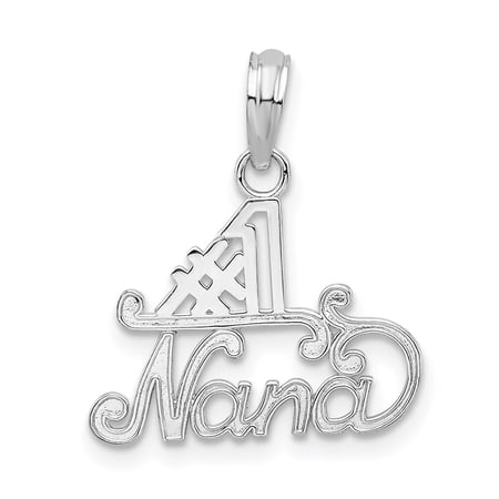 Diamond2Deal 925 Sterling Silver Rhod-Plated #1 NANA Pendant for Women