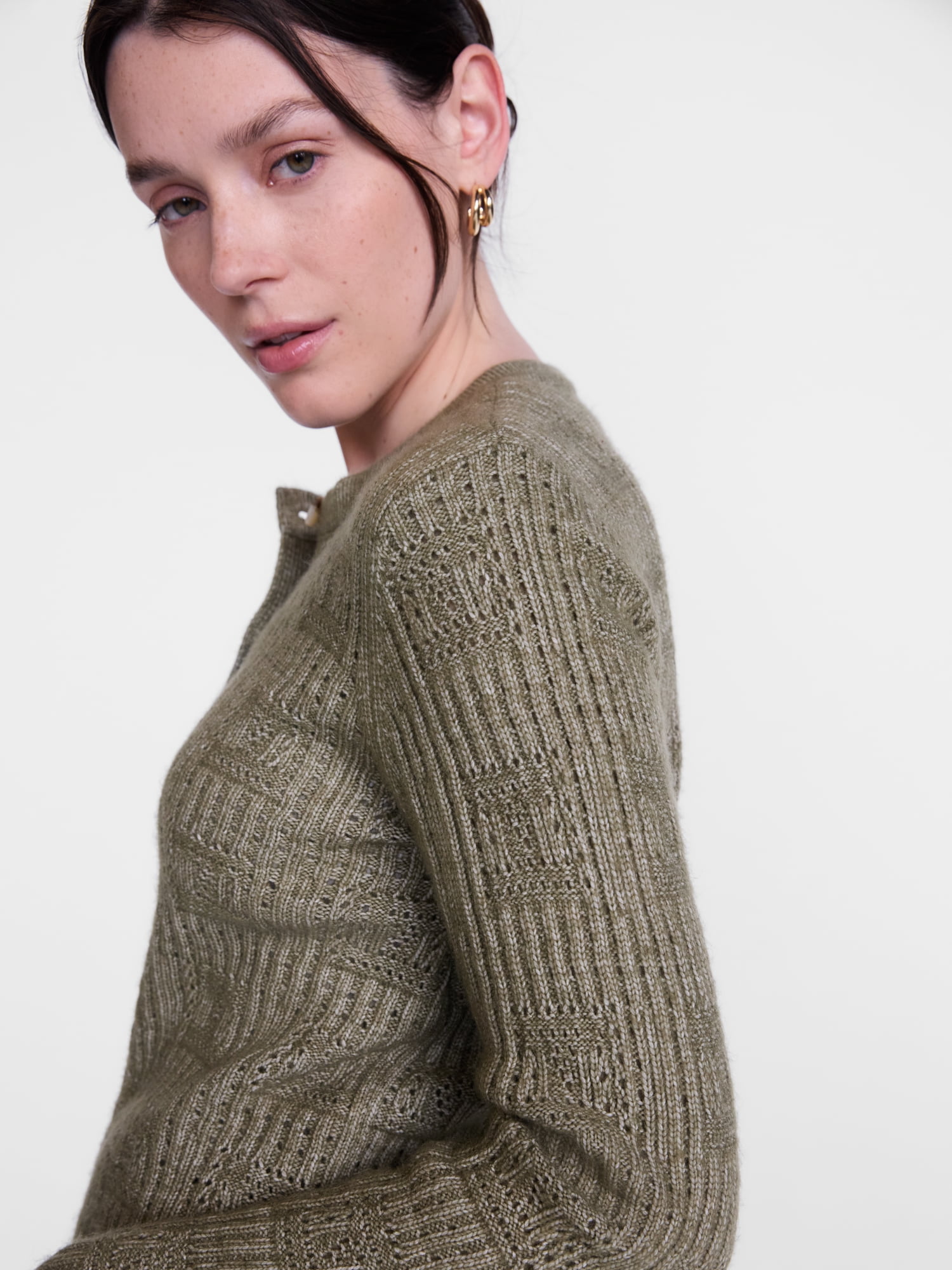 Scenario Women's Open Knit Cardigan Sweater with Long Sleeves, Lightweight, Sizes XS-XXXL